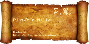 Pintér Milla névjegykártya